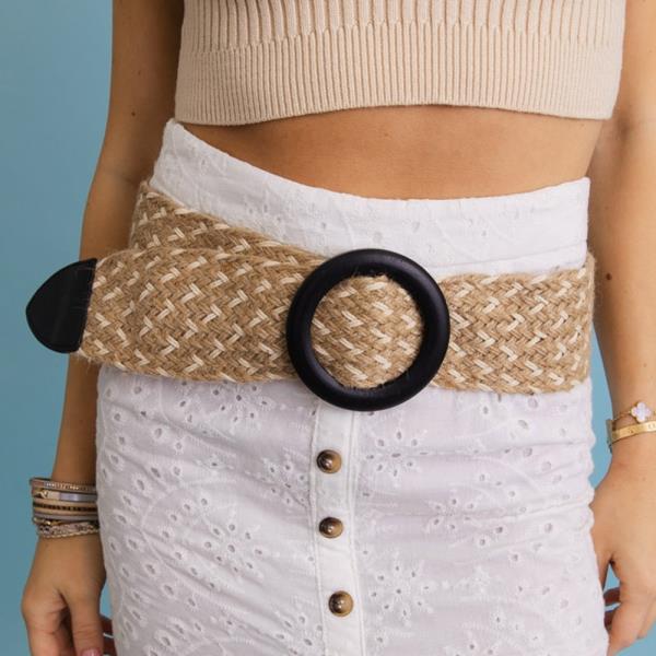 WIDE NATURAL JUTE BELT - CHIC & STYLISH