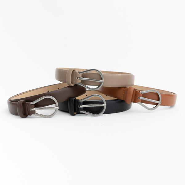 SKINNY PEAR SHAPE BUCKLE FAUX LEATHER BELT – SLEEK & STYLISH