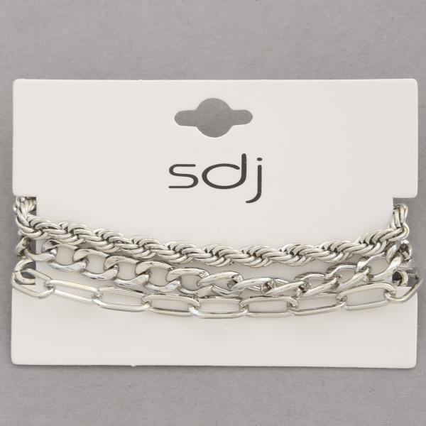 SDJ ROPE OVAL LINK BRACELET SET