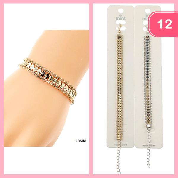 RHINESTONE LAYERED BRACELET (12 UNITS)