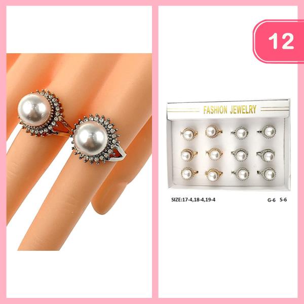 RHINESTONE ROUND EARRING (12 UNITS)