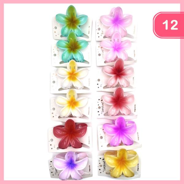 TROPICAL FLOWER HAIR CLAW CLIP (12 UNITS)