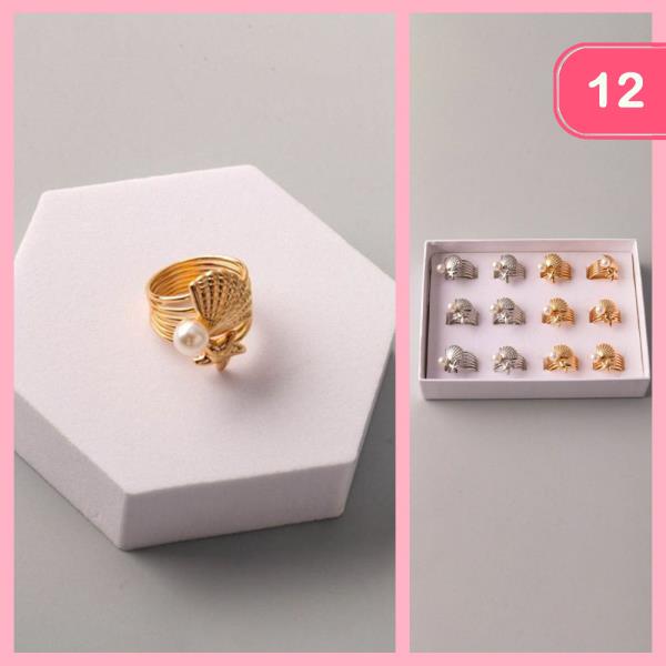 STAR SHELL PEARL LAYER RING (12 UNITS)