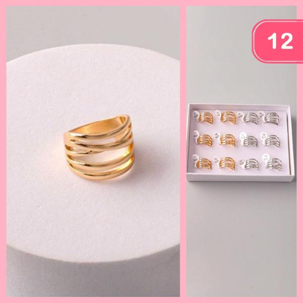 LAYERED BAR CROSSED RING (12 UNITS)