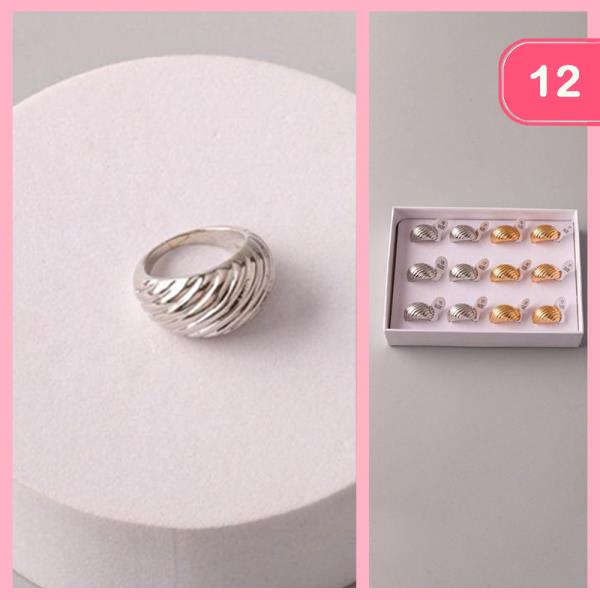 SIDE RIBBED CHUNKY RING (12 UNITS)