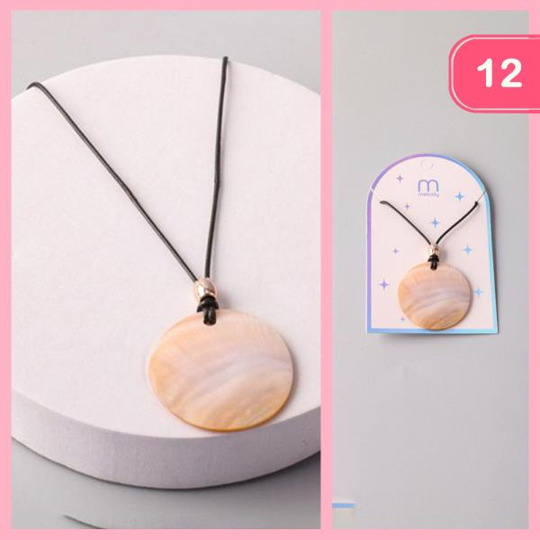 SHELL MOON PLATE STRING NECKLACE (12 UNITS)