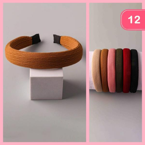 RIBBED KNIT PUFFY HEADBAND (12 UNITS)