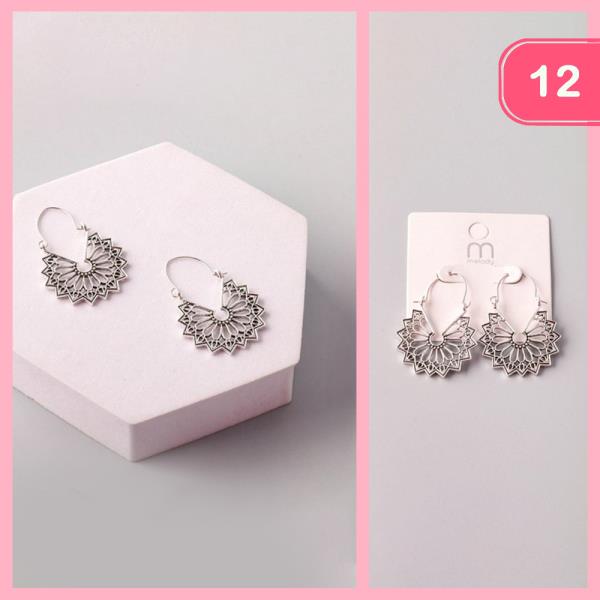 ANTIQUE SPIKE MANDALA FAN EARRING (12 UNITS)