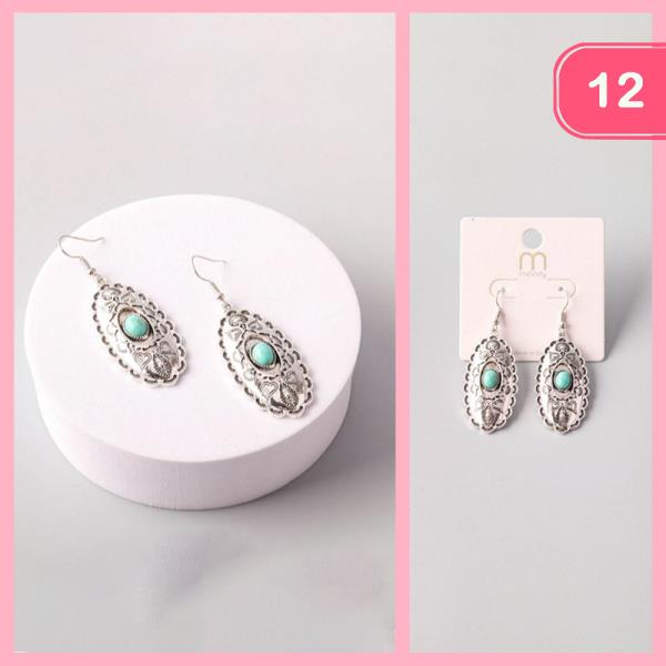 SOUTHWEST SCALLOPED OVAL DROP EARRING (12 UNITS)