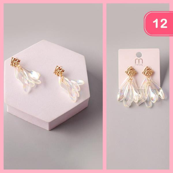 LONG PETAL TASSEL DIAMON EARRING (12 UNITS)