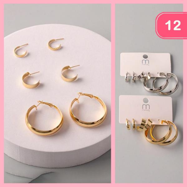 BOLD HOOP HUGGIE HOOP EARRING (12 UNITS)