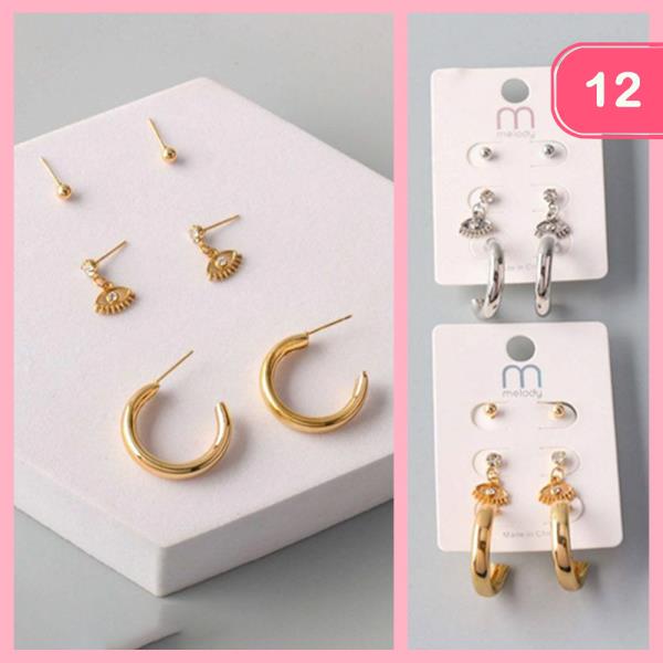 EYE HOOP EARRING (12 UNITS)