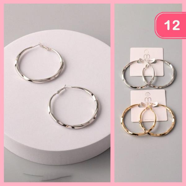 TEXTURED METAL TWIST EARRING (12 UNITS)