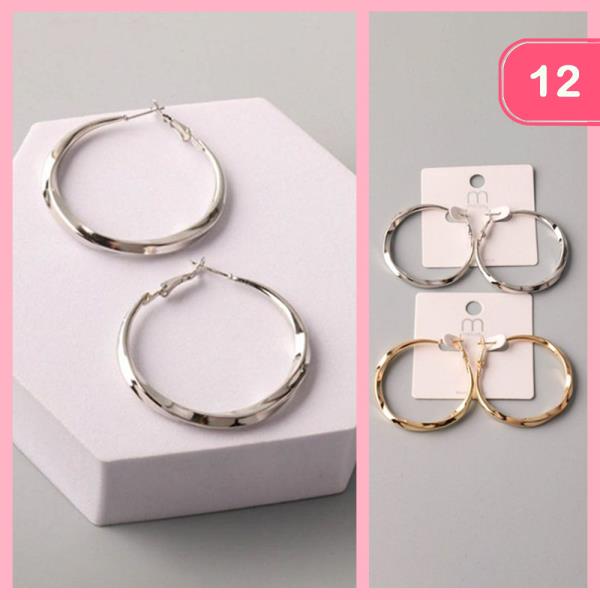 TWISTED HOOP EARRING (12 UNITS)