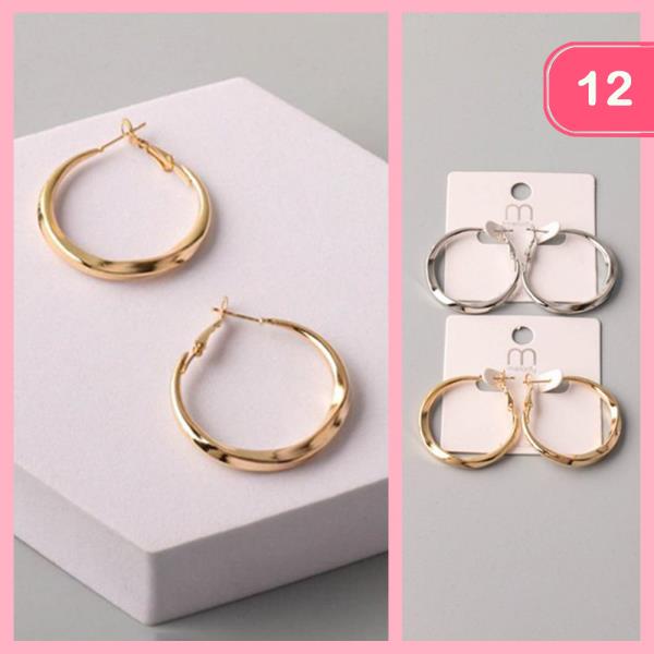 TWISTED HOOP EARRINGS (12 UNITS)