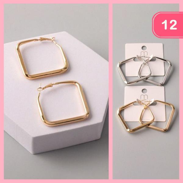 SQUARE HOOP EARRING (12 UNITS)