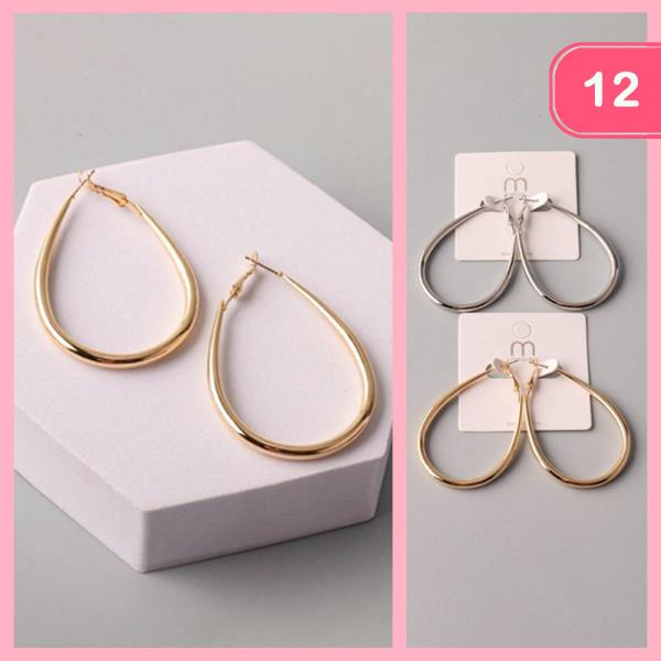 TEARDROP HOOP EARRINGS (12 UNITS)
