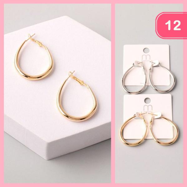 TEARDROP HOOP EARRING (12 UNITS)