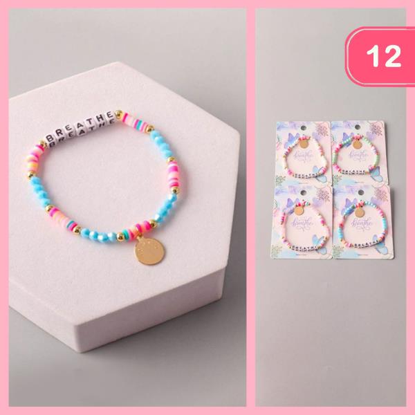 BREATH COIN FIMO BEADED BRACELET (12 UNITS)