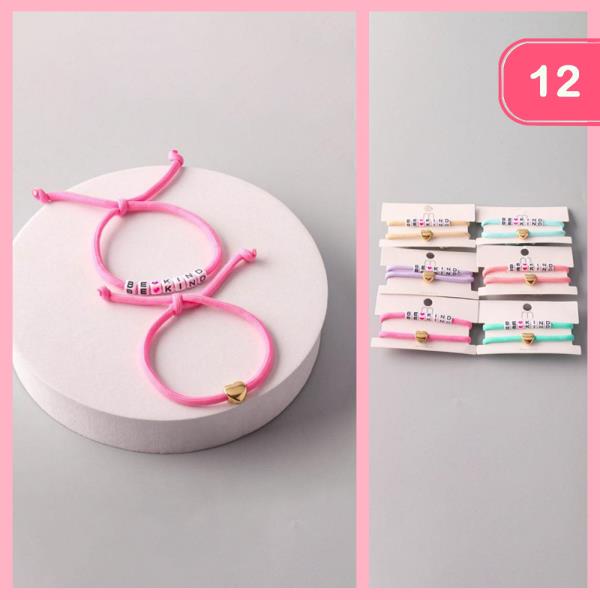 BE KIND CORD TIED BRACELET (12 UNITS)