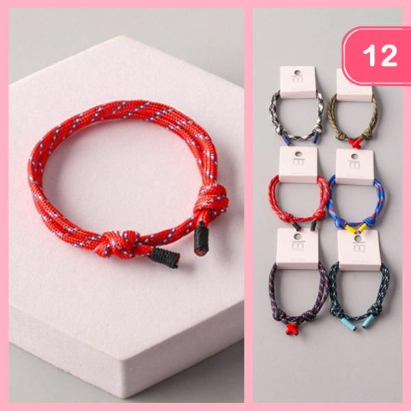 KNOTTED CORD BRACELET (12 UNITS)