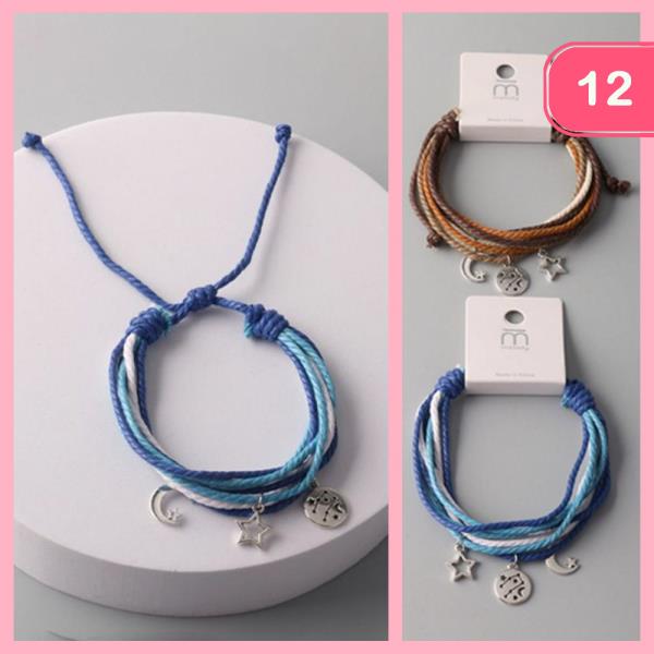 ASTROLOGY ROPES ADJUSTABLE BRACELET (12 UNITS)