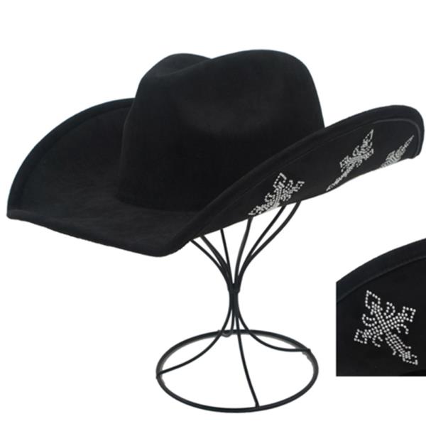 RS CROSS BRIM BOTTOM MICROSUEDE COWBOY HAT