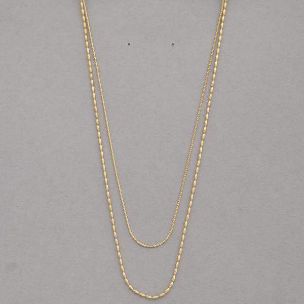 DAINTY LINK STAINLESS STEEL LAYERED NECKLACE