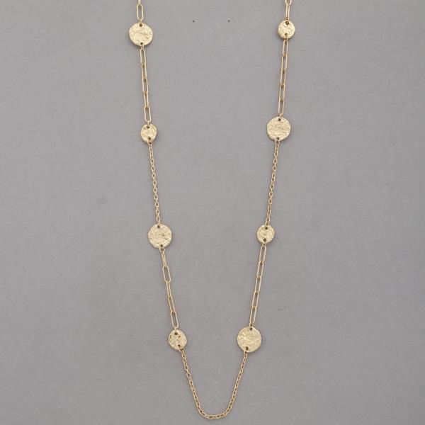 HAMMERED COIN STATION METAL NECKLACE