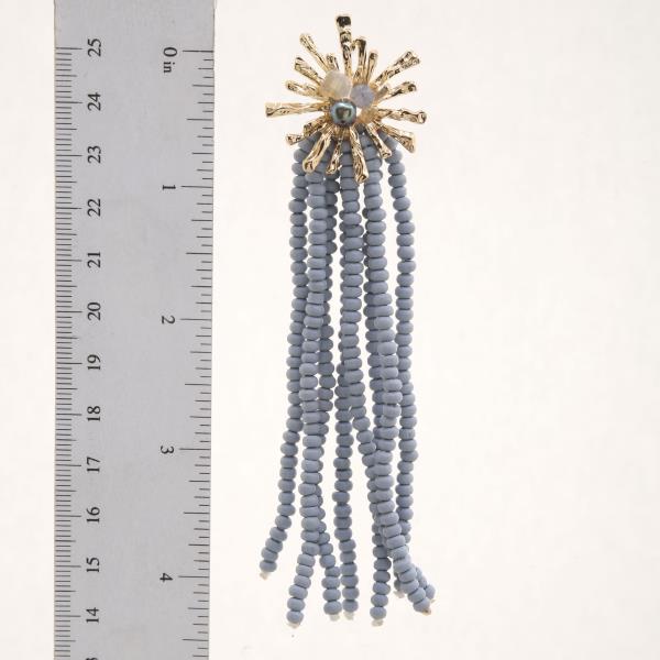 STARBURST BEADED TASSEL EARRING