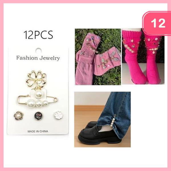 SOCKS DECORATION PIN SET (12 UNITS)