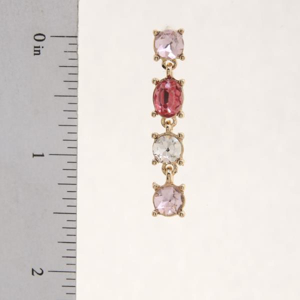 OVAL ROUND CRYSTAL DANGLE EARRING