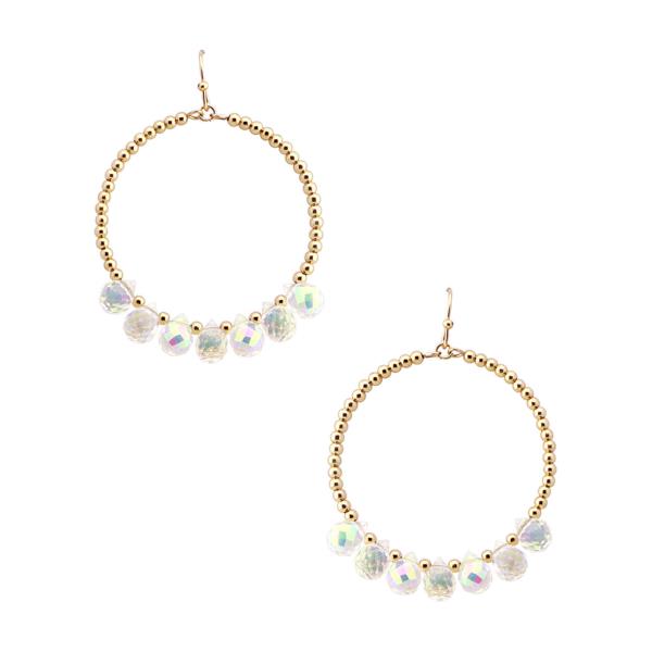BEADED HOOP EARRING