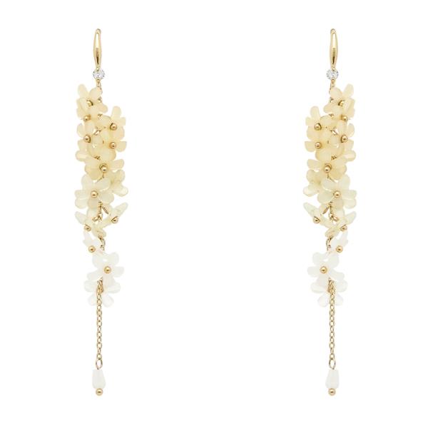 DAINTY FLOWER LINK DANGLE EARRING