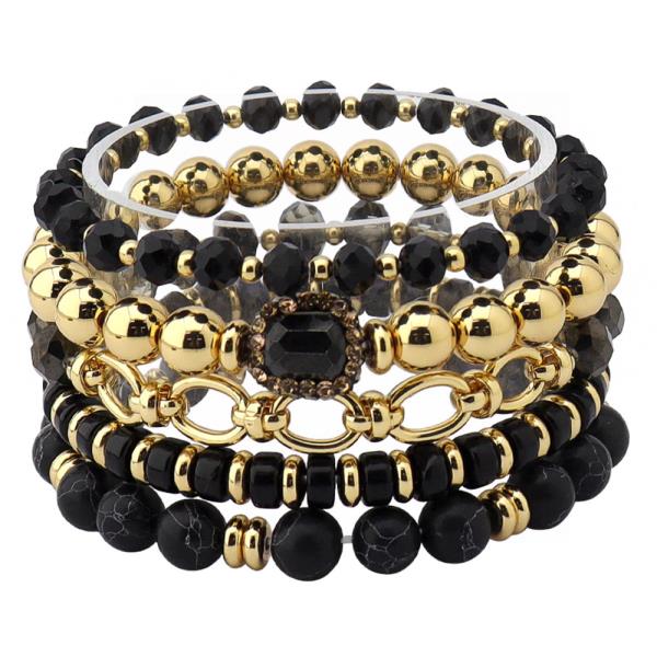 OVAL LINK MULTI BEAD BRACELET SET