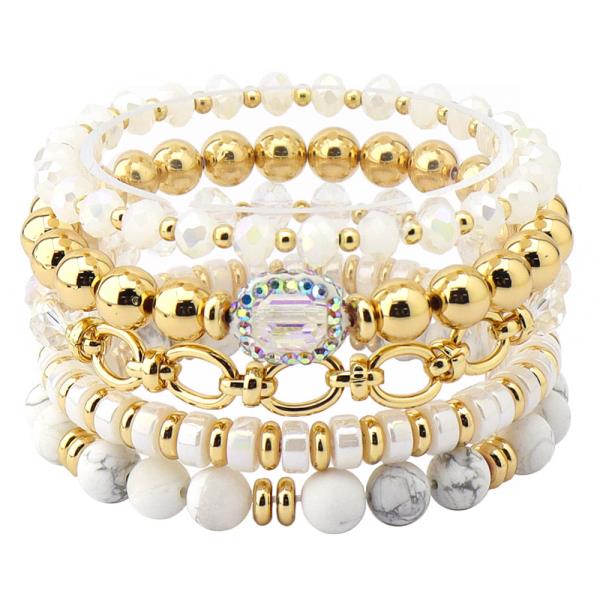 OVAL LINK MULTI BEAD BRACELET SET