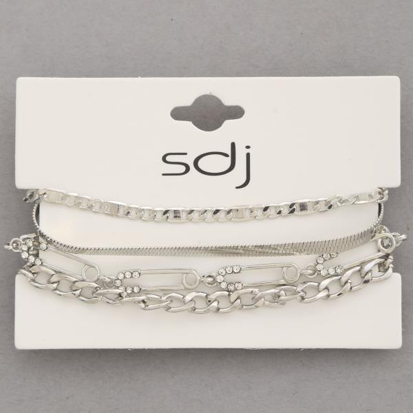 SDJ CURB LINK METAL BRACELET SET