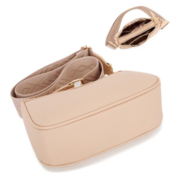 TEXTURED CHIC ZIPPER CROSSBODY BAG