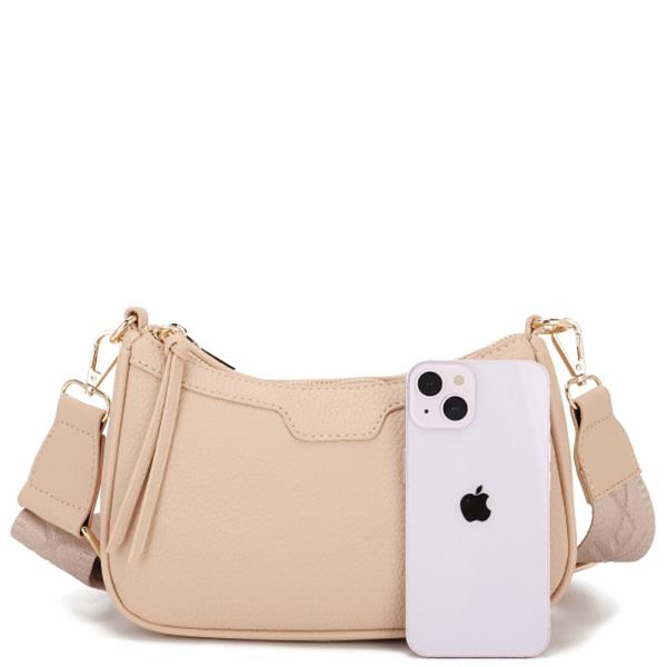 TEXTURED CHIC ZIPPER CROSSBODY BAG
