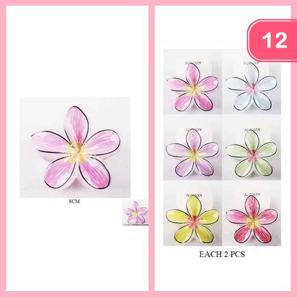 FLOWER HAIR CLAW CLIP (12 UNITS)