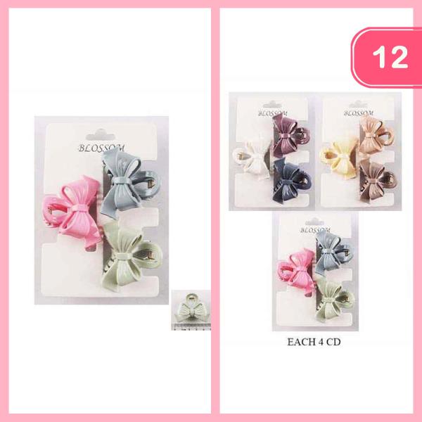 MINI HAIR BOW CLAW CLIPS (12 UNITS)