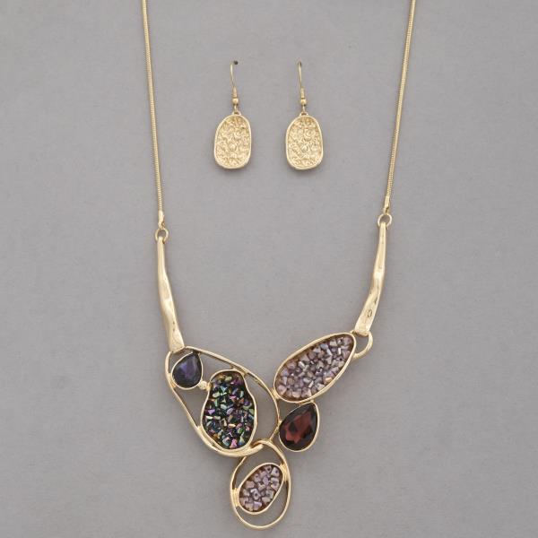 DRUZY STONE OVAL LINK NECKLACE