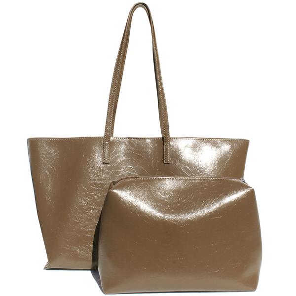 2IN1 SMOOTH TOTE BAG W POUCH SET