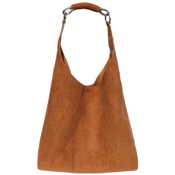 LEATHER TEXTURED SHOULDER HOBO BAG