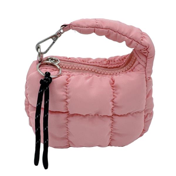 QUILTED PADDED BAG CHARM KEYCHAIN