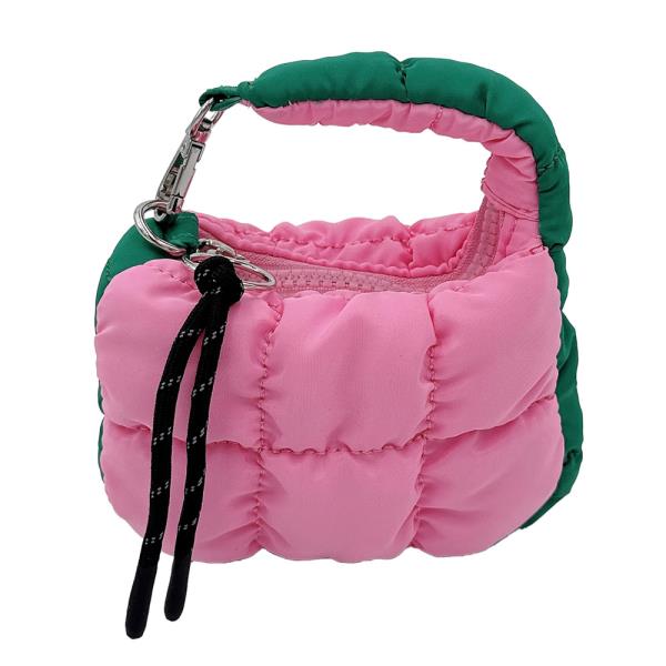 QUILTED PADDED BAG CHARM KEYCHAIN