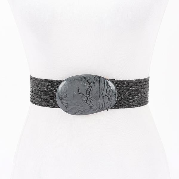 METAL HEART BUCKLE STRETCH BELT