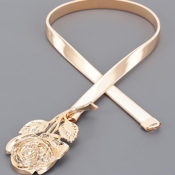METAL FLOWER WIDE SPRING BELT