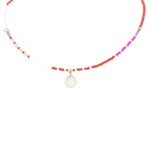 MOTHER OF PEARL SEED BEAD CHOKER