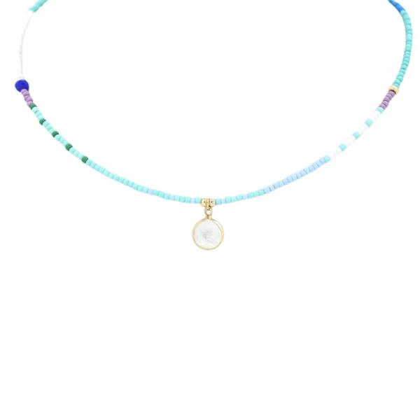 MOTHER OF PEARL SEED BEAD CHOKER